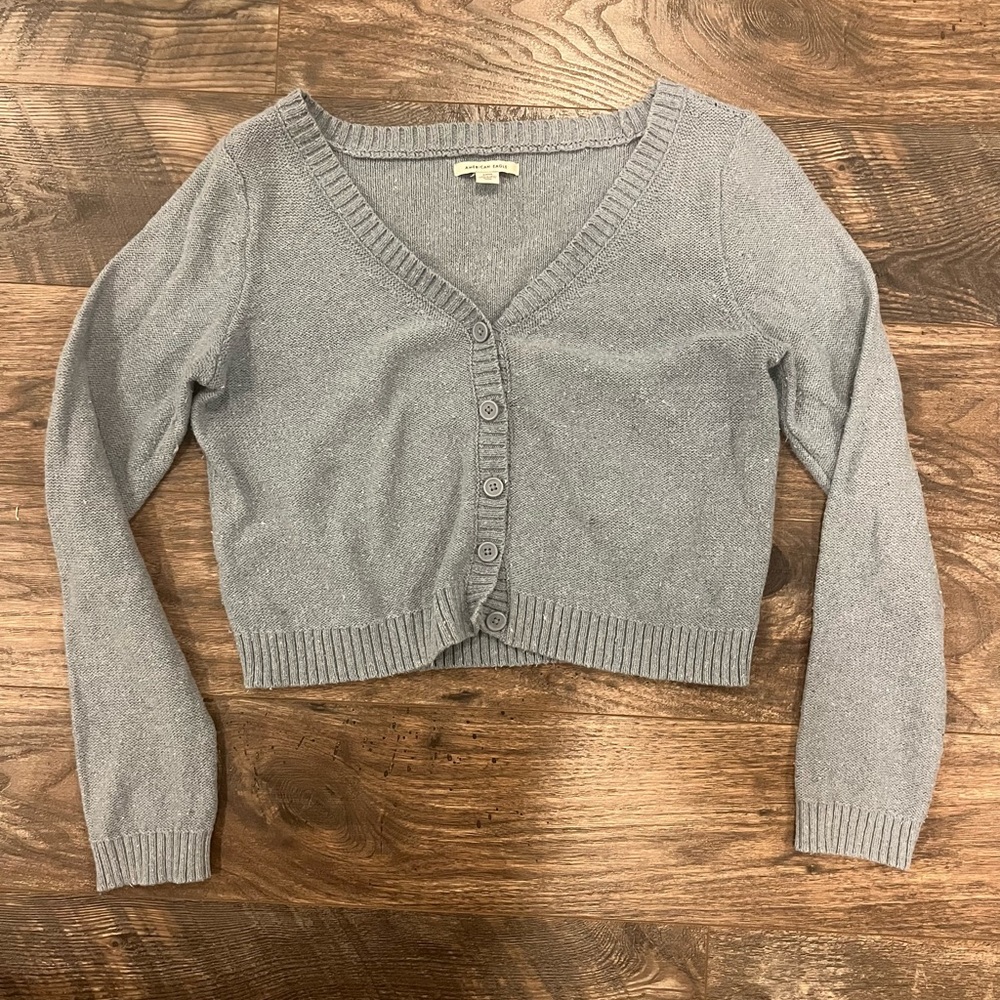 Baby blue American Eagle button up sweater! Size small!